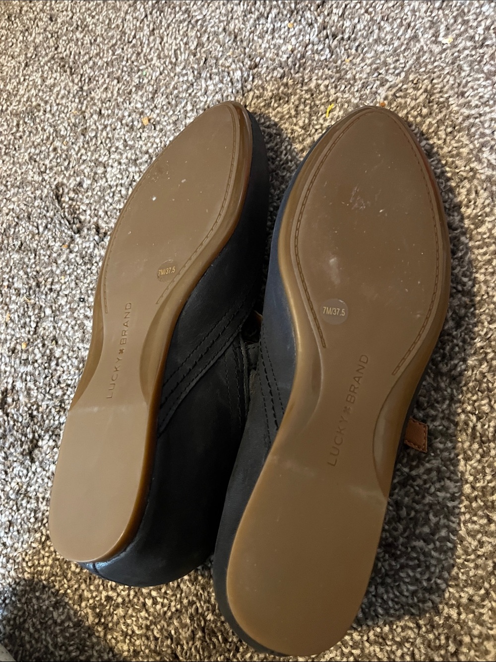 NEW  Lucky Brand Black Leather Albajane  Flats Shoes  SZ 7 - Picture 6 of 8